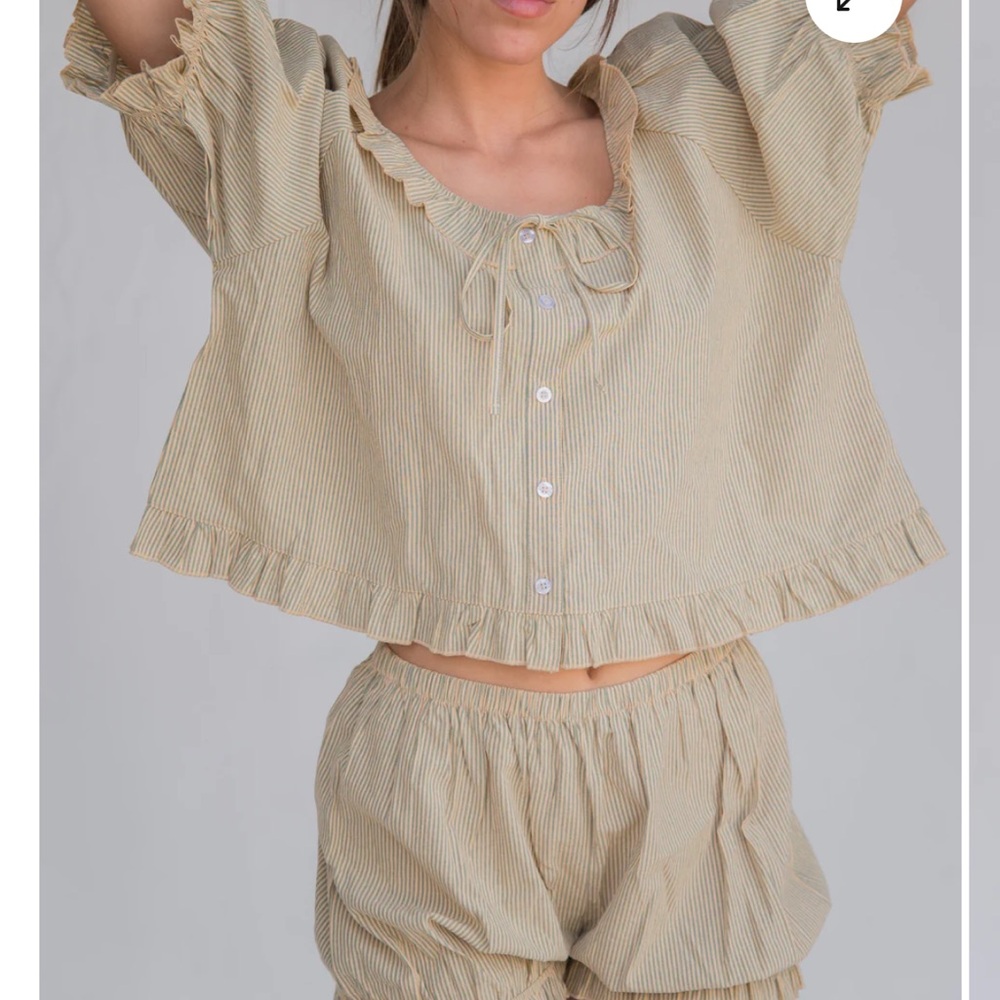 Striped Green stripe set - Boxer shorts and top